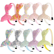 UNIQ Hair Accessories for Kids Glitter Girls Headbands Rainbow Mermaid Hariband for Children